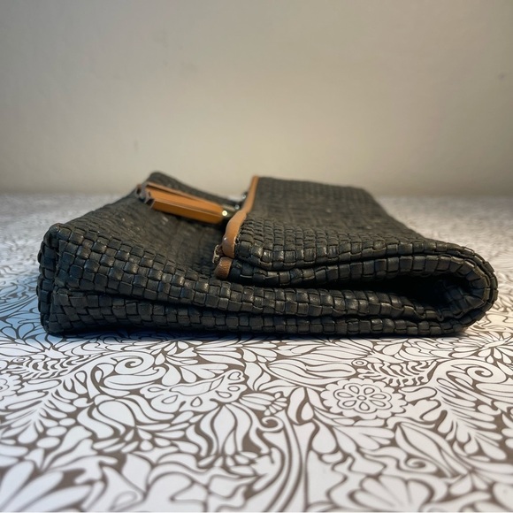 Escada Woven Leather Fold-Over Clutch 80% Off Est. - Picture 4 of 16